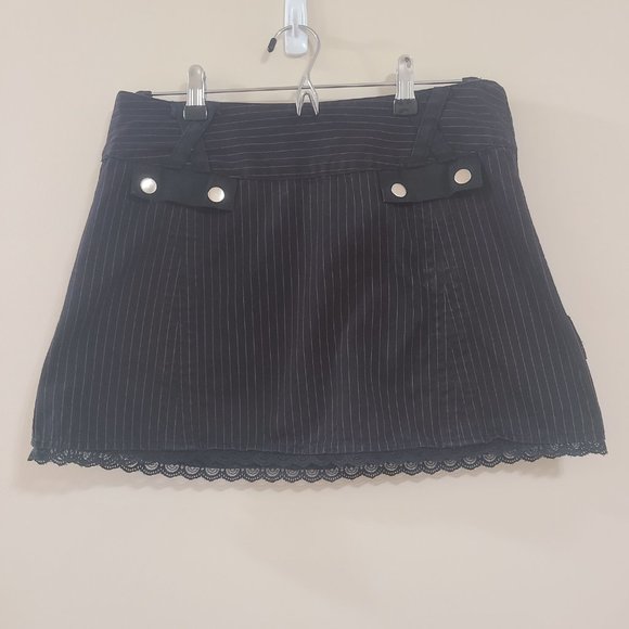 Very Rare 2 In 1 Y2K TRIPP NYC by Daang Goodman Black & Red Goth Punk Mini Skirt - Picture 9 of 16
